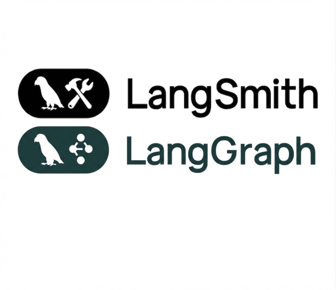 Logotipos de LangSmith y LangGraph