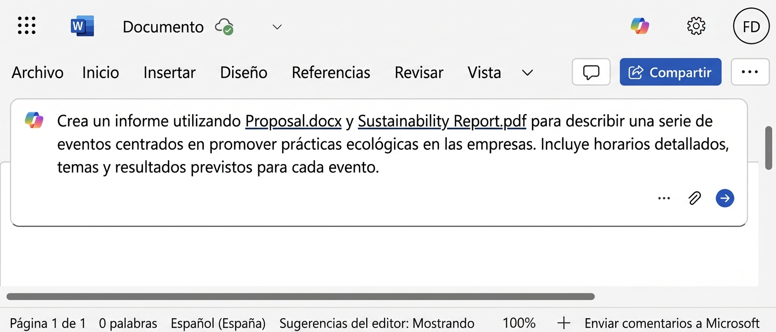 Prompt de Copilot con referencias a dos archivos