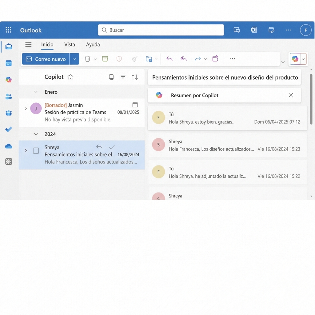 Una larga cadena de correos electrónicos entre dos compañeros de trabajo, un gestor de productos y un diseñador jefe.