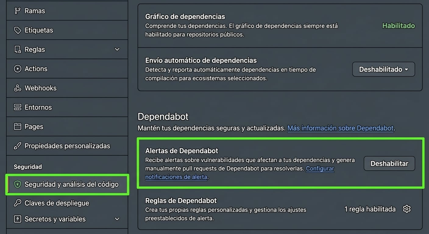 Activar Dependabot Alerts