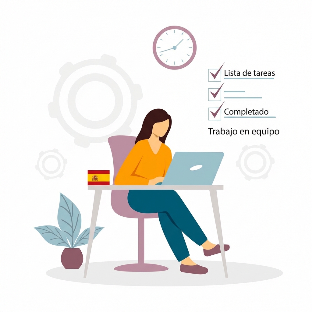 Persona sentada en un escritorio con un ordenador portátil leyendo documentos