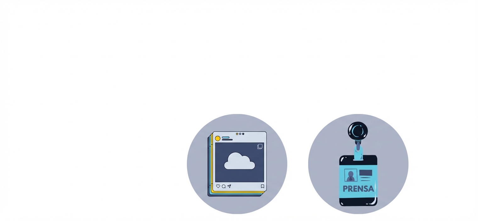 Viñeta con publicaciones en redes sociales