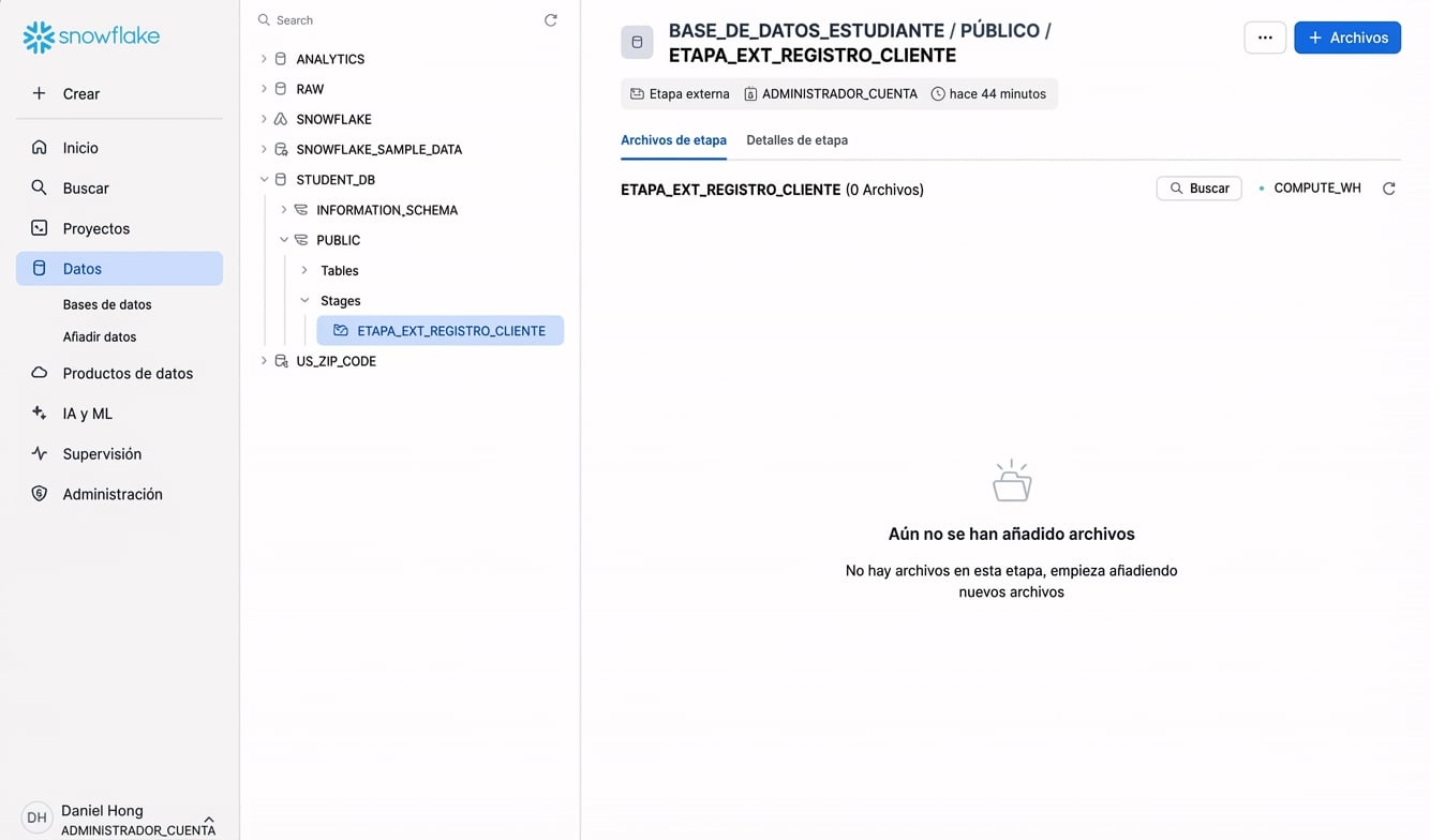 GIF de cómo actualizar un stage