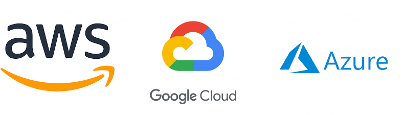 Logos de AWS, GCP y Azure