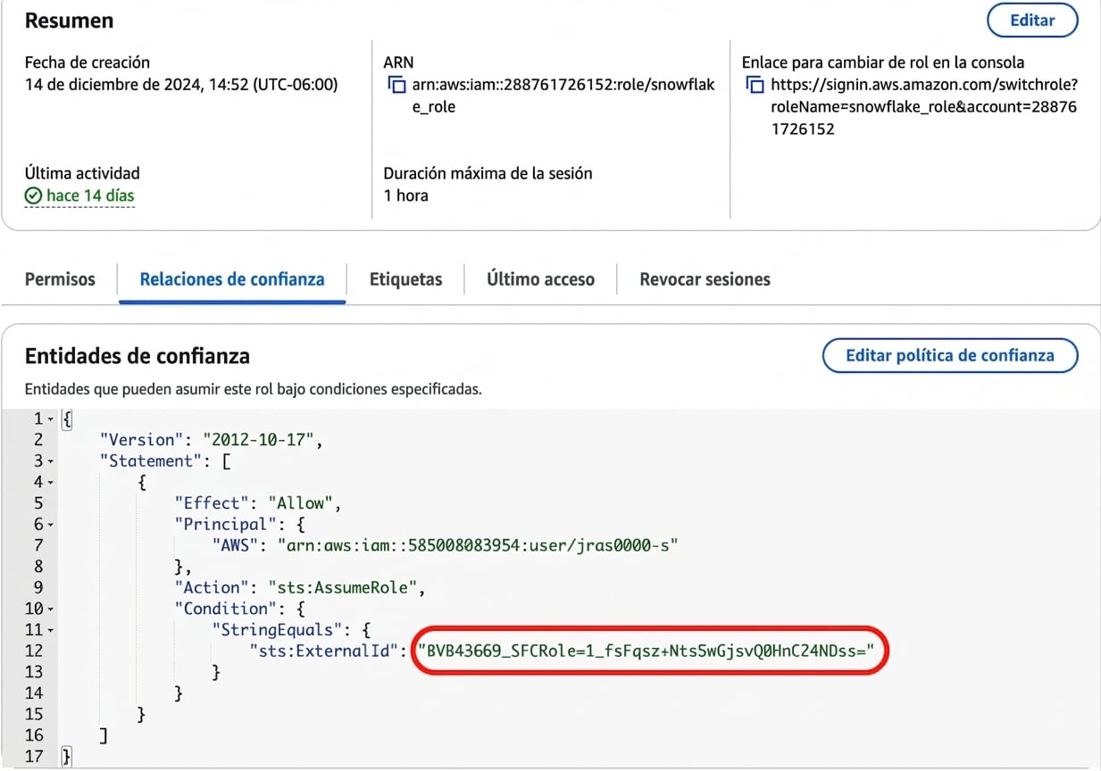 Imagen de configuración de políticas de AWS