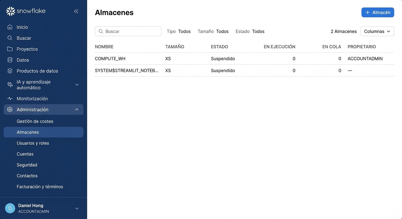 GIF sobre cómo crear un nuevo warehouse