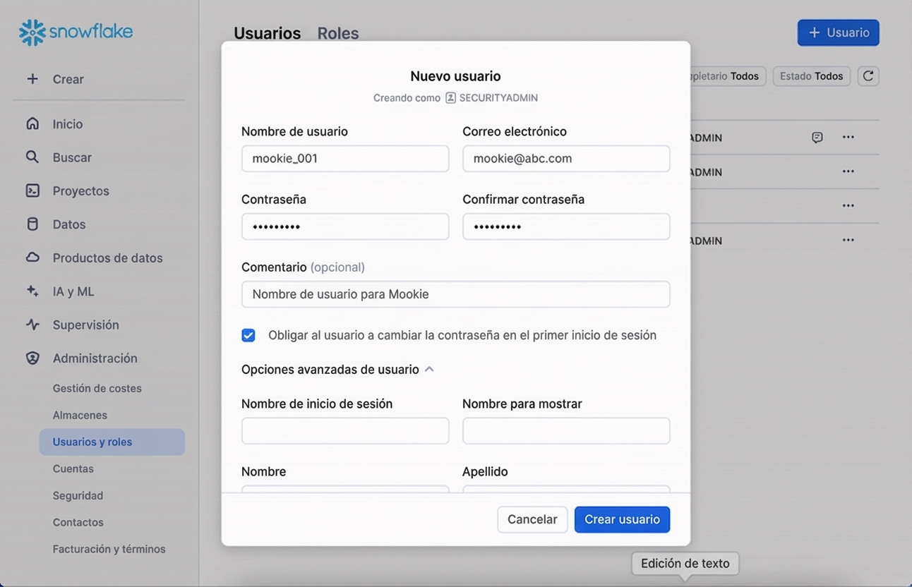 GIF de creación de un nuevo usuario