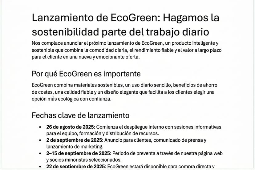 El mismo boletín tras el ajuste: se añadió un titular motivador y se elevó el tono, los datos no cambian