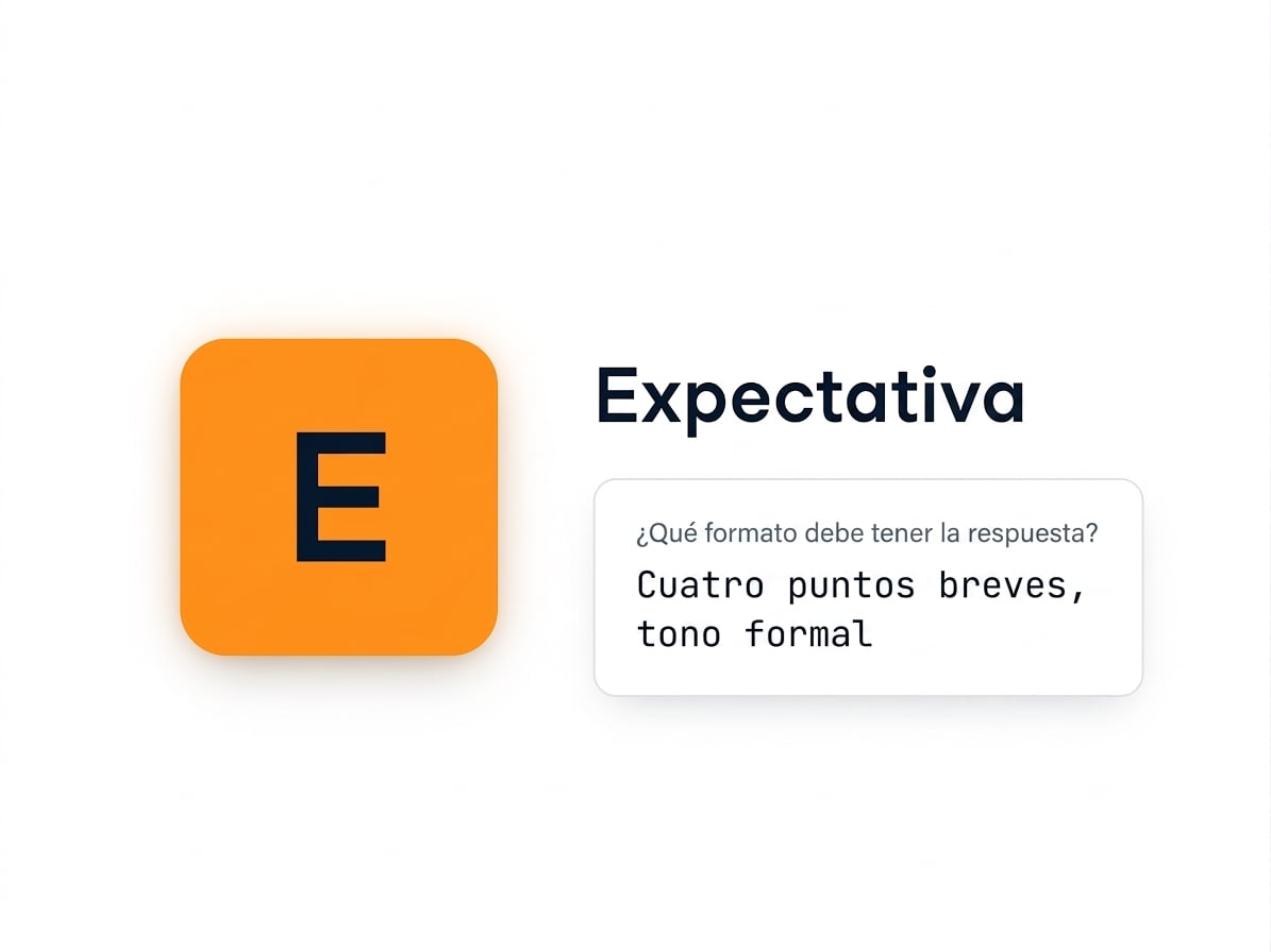 La tarjeta Expectation del marco GCSE con un ejemplo breve de prompt