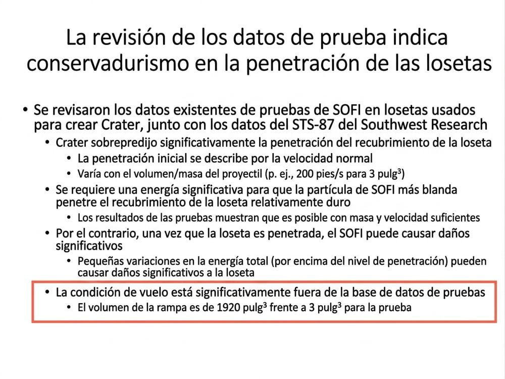 diapositiva de advertencia sobre vuelo de transbordador inseguro
