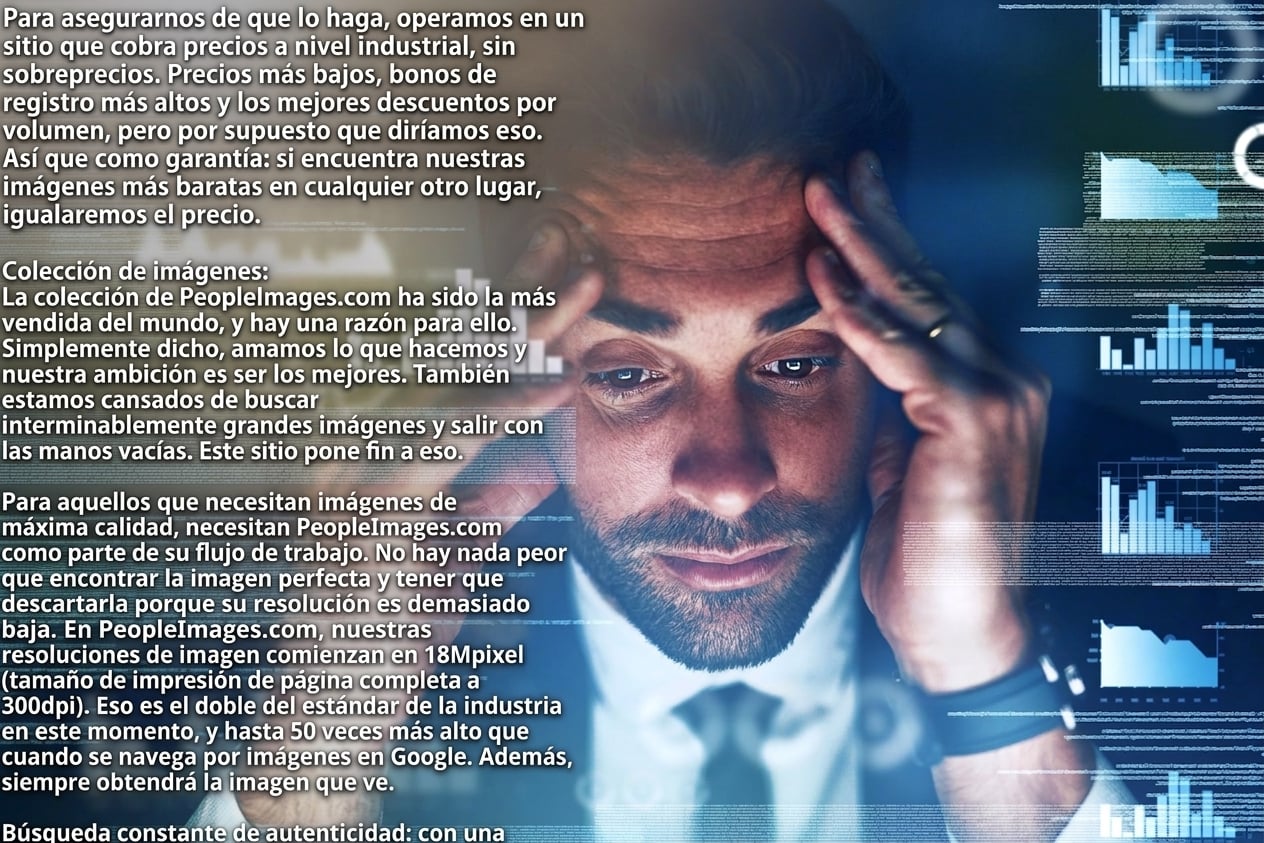 Hombre abrumado por los datos