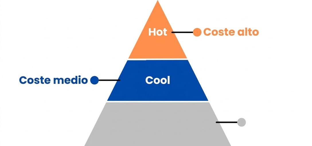 Imagen de pirámide con niveles hot y cool