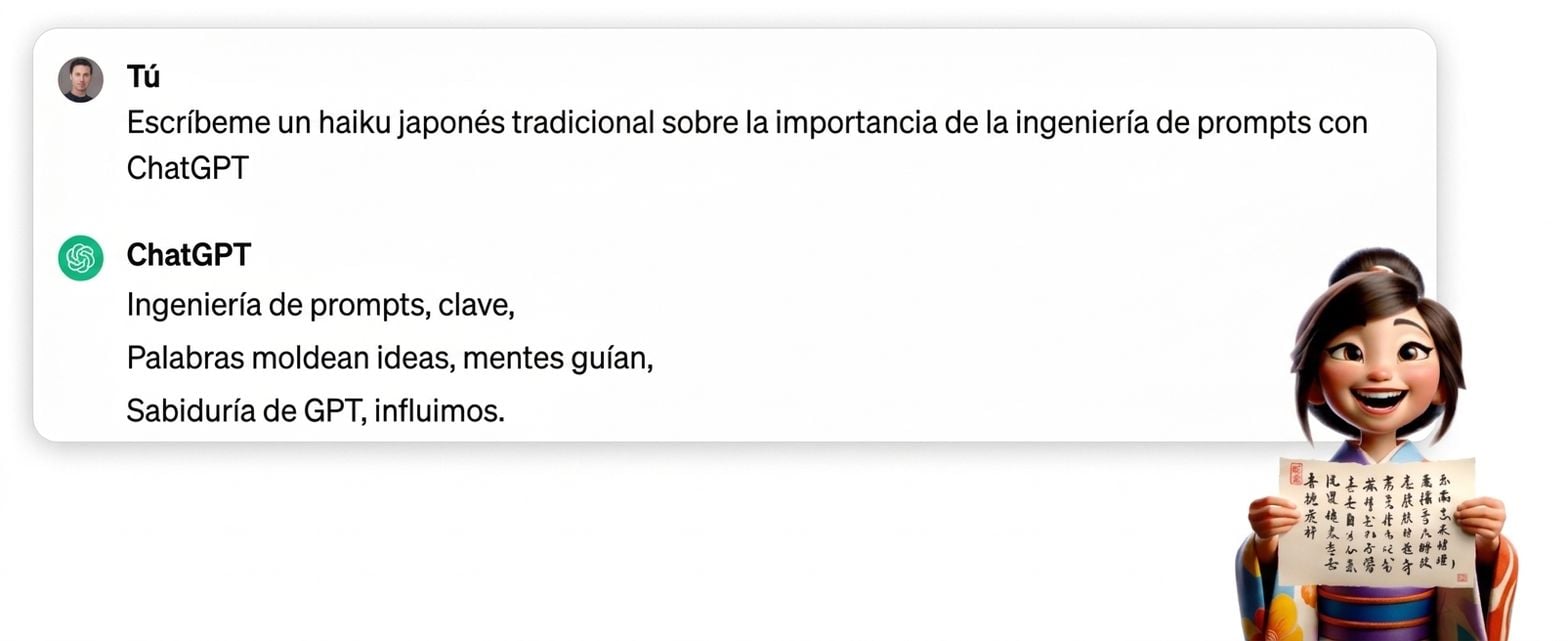 Respuesta de ChatGPT a escribir un haiku japonés