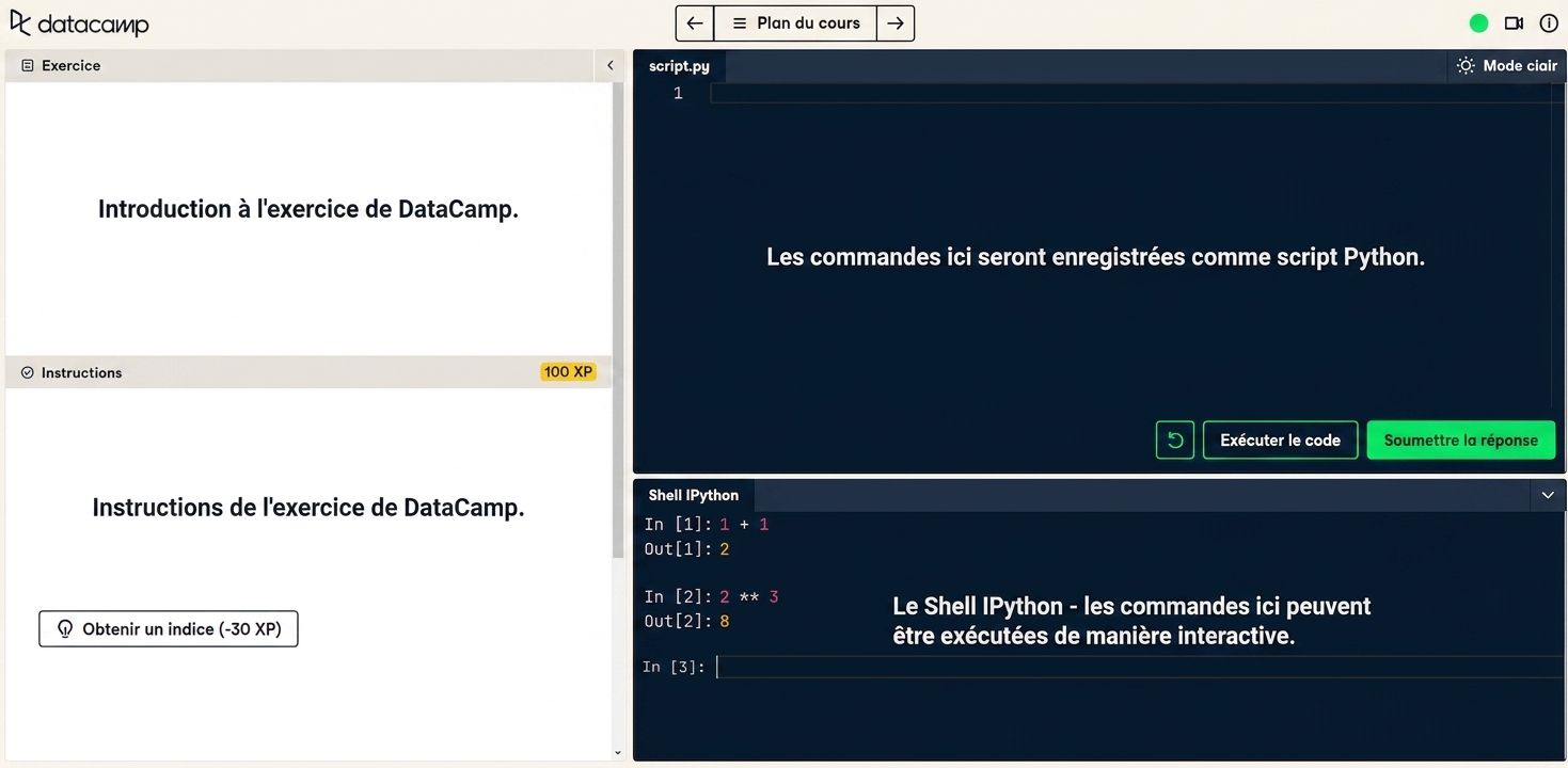Capture d'écran Datacamp