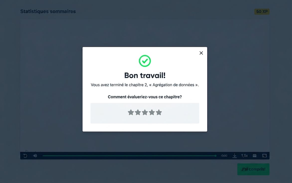 Cote de chapitre dans l'évaluation DataCamp