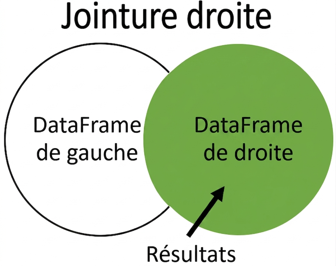 Diagramme de Venn de la jointure droite