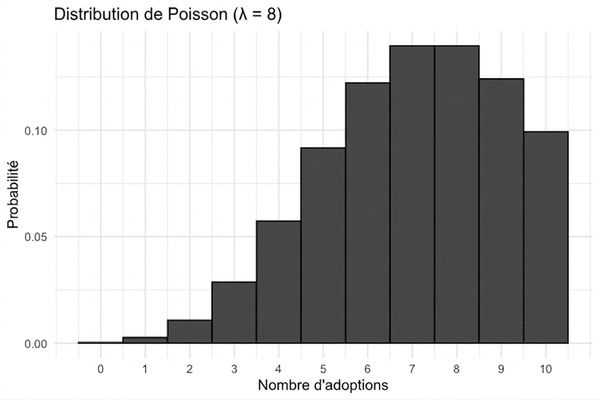 Loi de Poisson avec lambda = 8