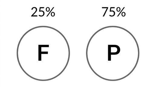 Image avec pile à 25 % de probabilité et face à 75 % de probabilité