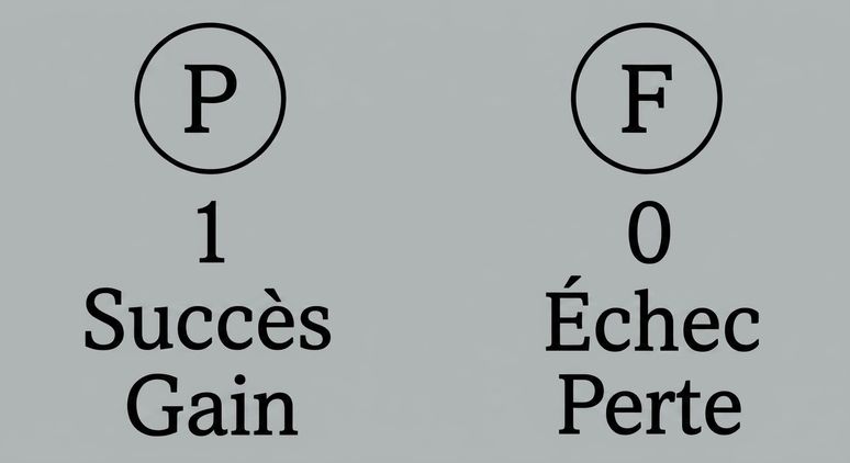 P et F, 1 et 0, Succès et Échec, Gain et Perte