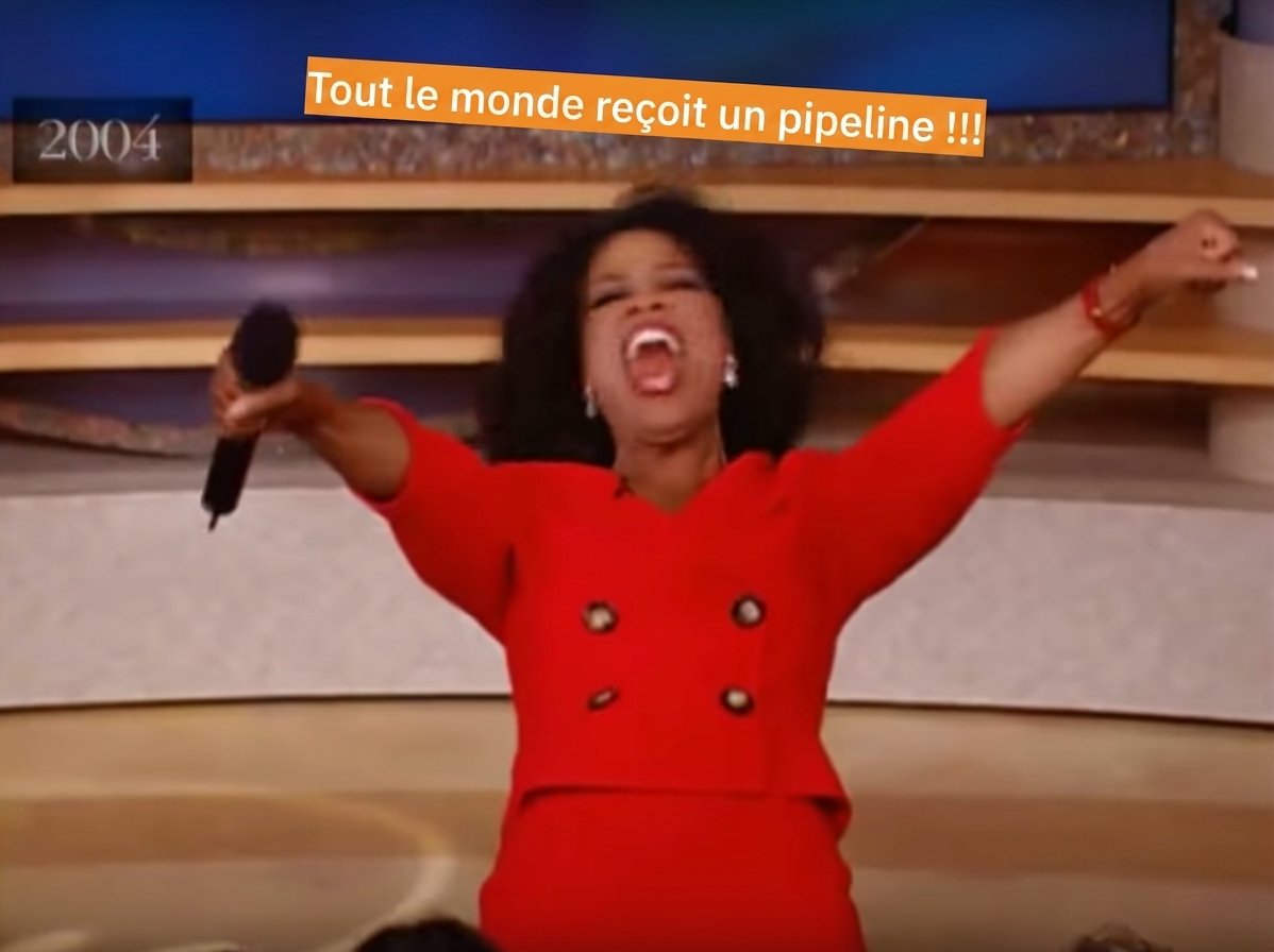 Oprah distribue des pipelines