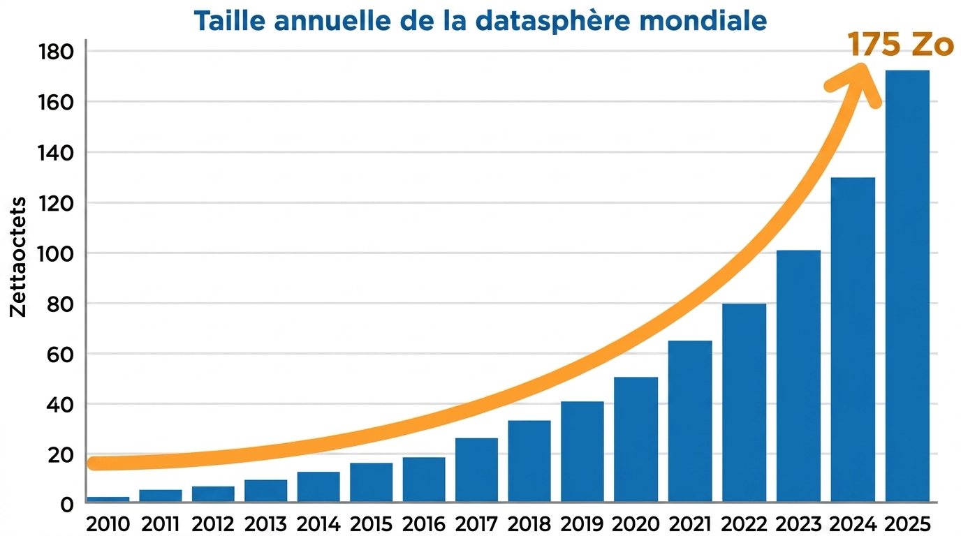 graphique montrant la croissance des mégadonnées