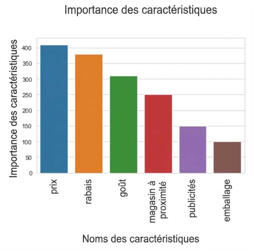 Histogrammes montrant l'importance positive des caractéristiques d'un modèle