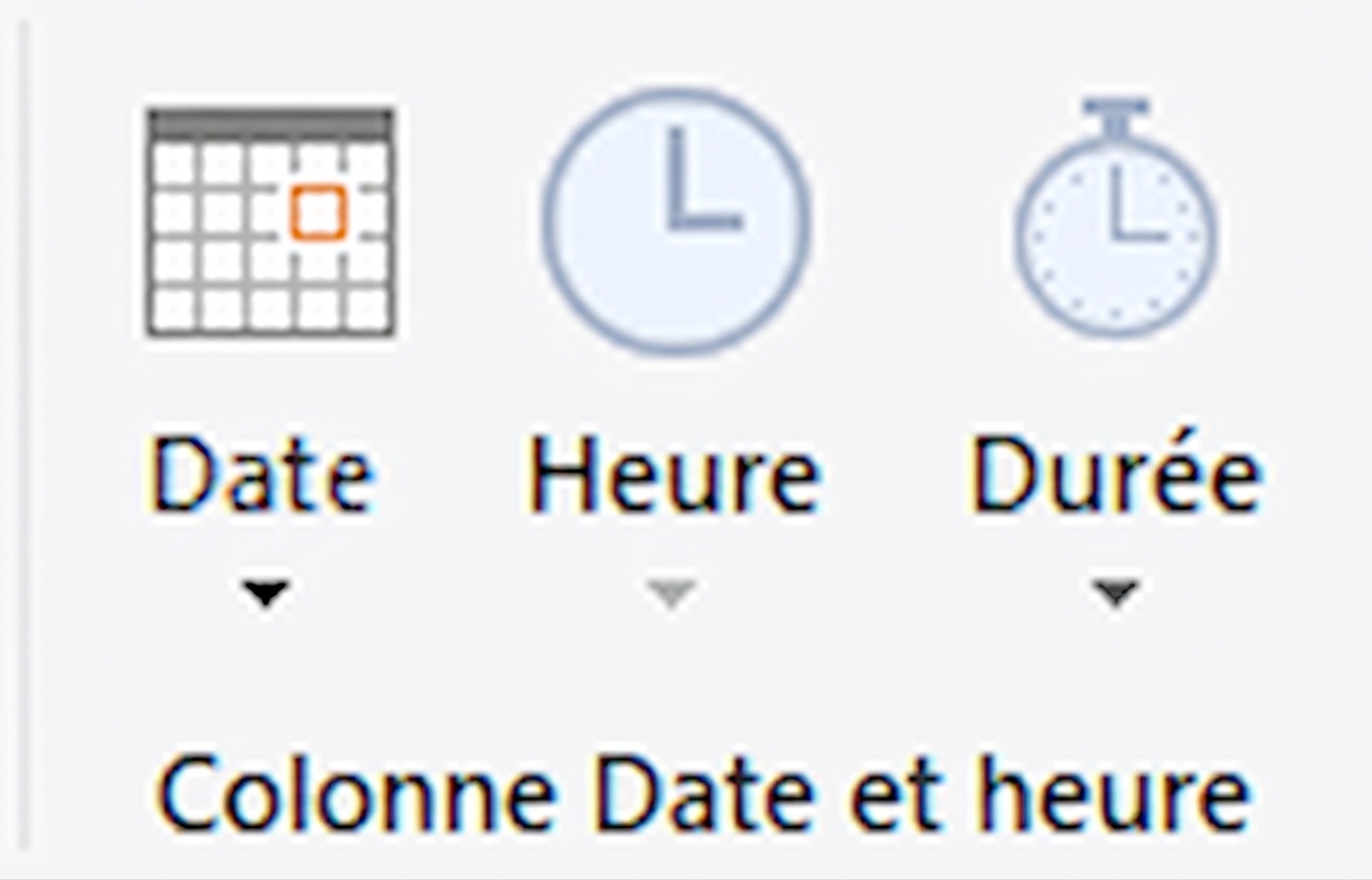 Capture d'écran montrant l'option de transformation de dates dans Power Query