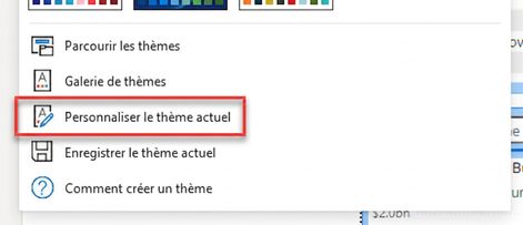 Personnaliser le thème actuel.