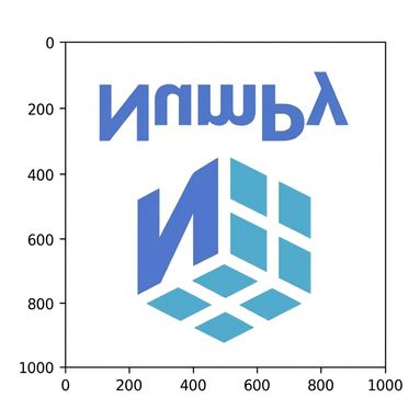 Le logo NumPy avec les rangées de pixels en ordre inversé