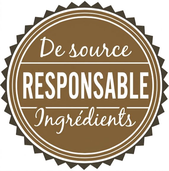 Un logo avec la mention « Responsibly Sourced Ingredients ».