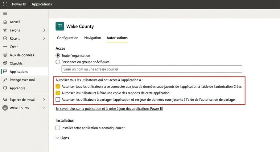 Accorder l'accès à une application donne aux utilisateurs les droits de cette application.