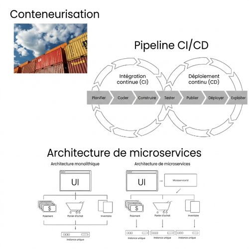 Phase de déploiement : architecture de microservices