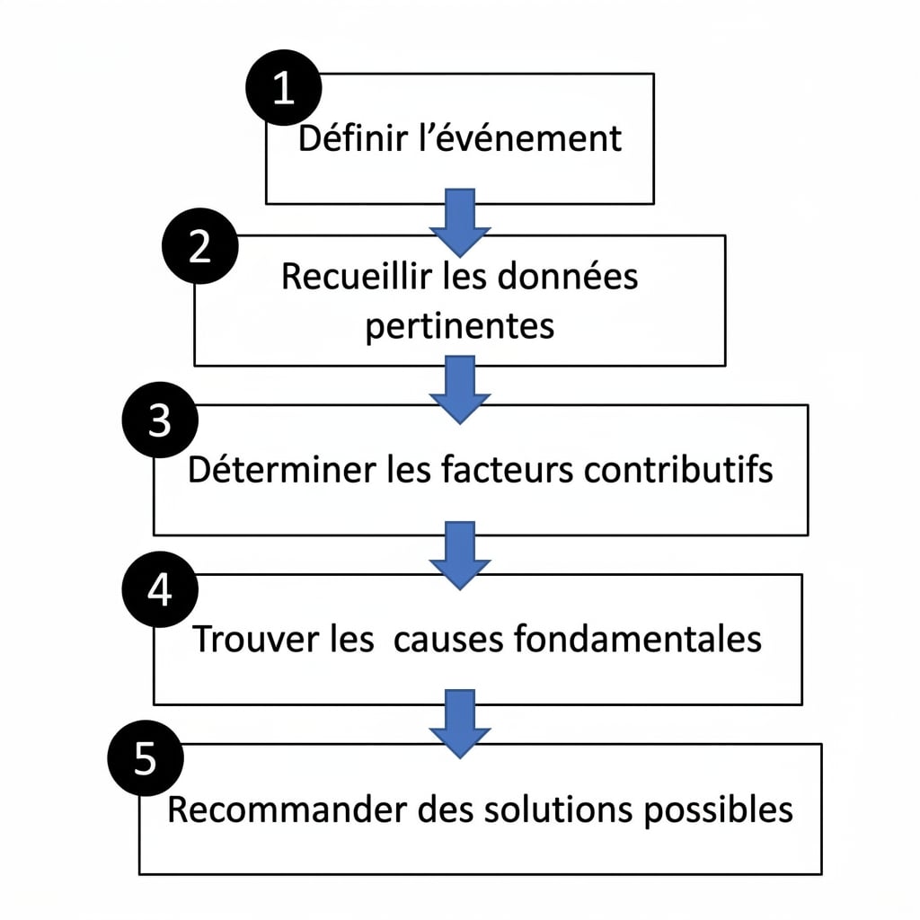 Étapes de l'analyse des causes fondamentales