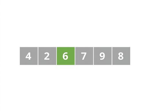Schéma d'une liste de nombres non triés. Le troisième élément est en vert.