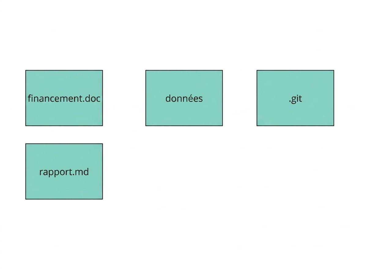 image d'un dépôt Git contenant deux fichiers nommés funding et report, un répertoire nommé data et un autre nommé dot-git
