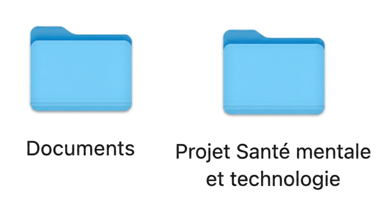 Deux dossiers nommés Documents et Mental Health in Tech Project