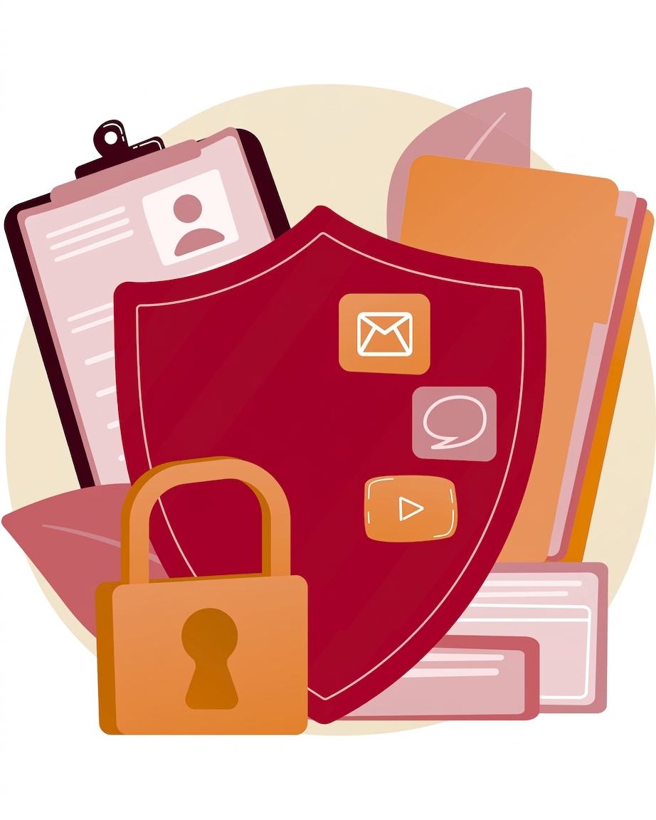 Un bouclier protégeant des documents, illustrant la cybersécurité