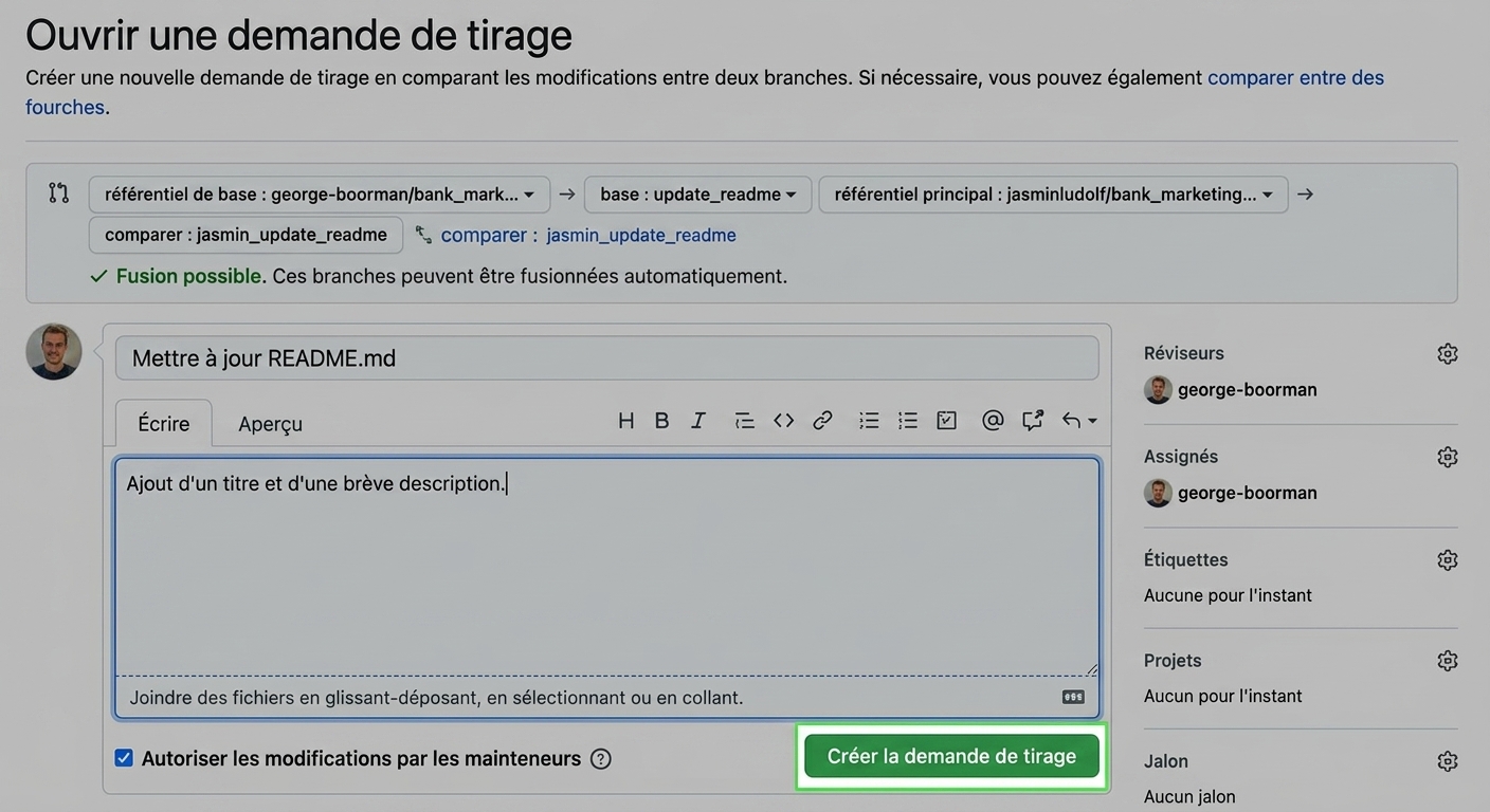 Affichage avec un réviseur demandé