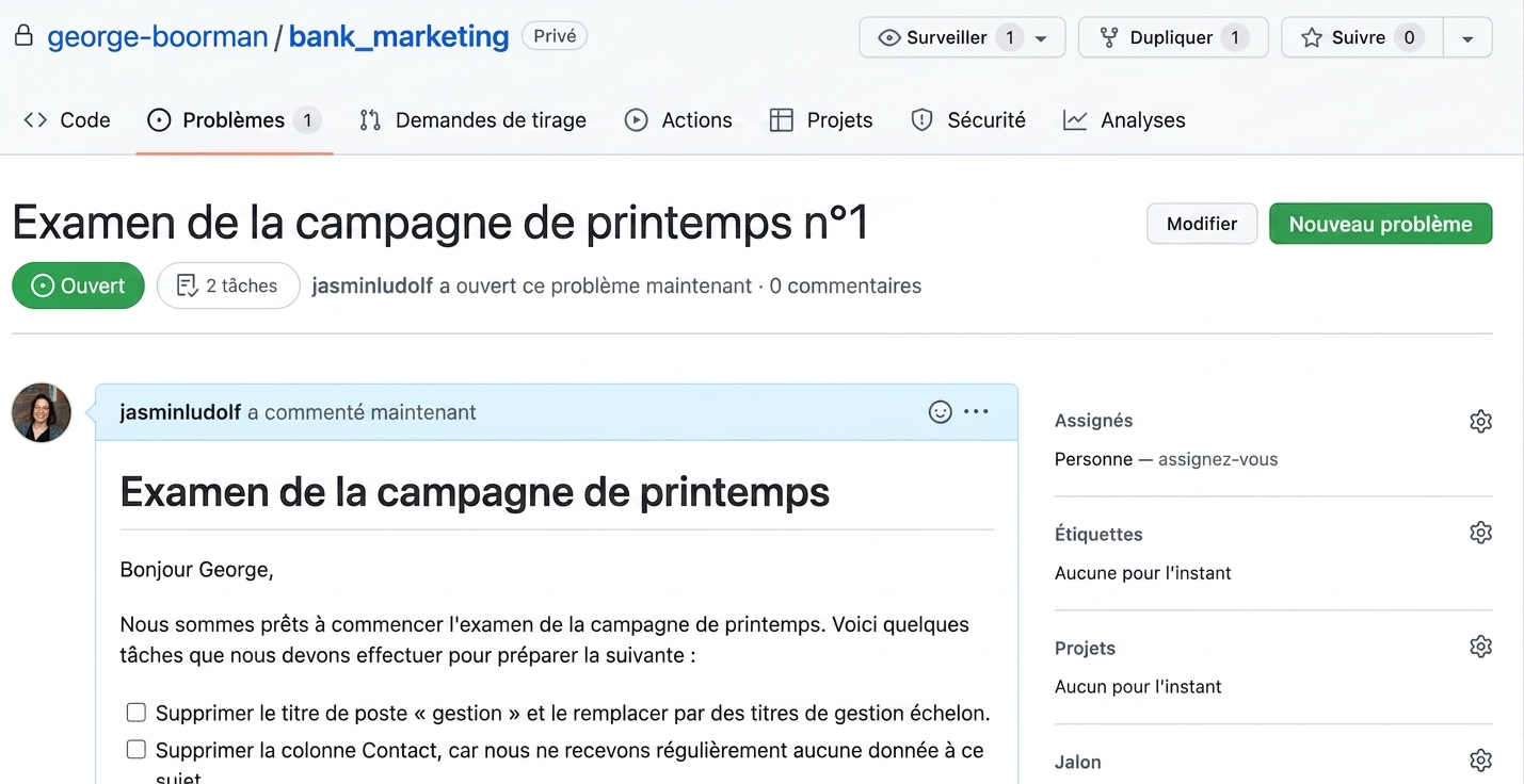 Vue d’une issue soumise sans assignations