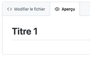 Vue de l'aperçu d'un fichier markdown avec le plus grand titre