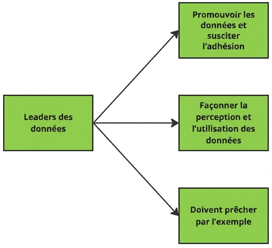 Schéma illustrant les responsabilités des responsables des données.