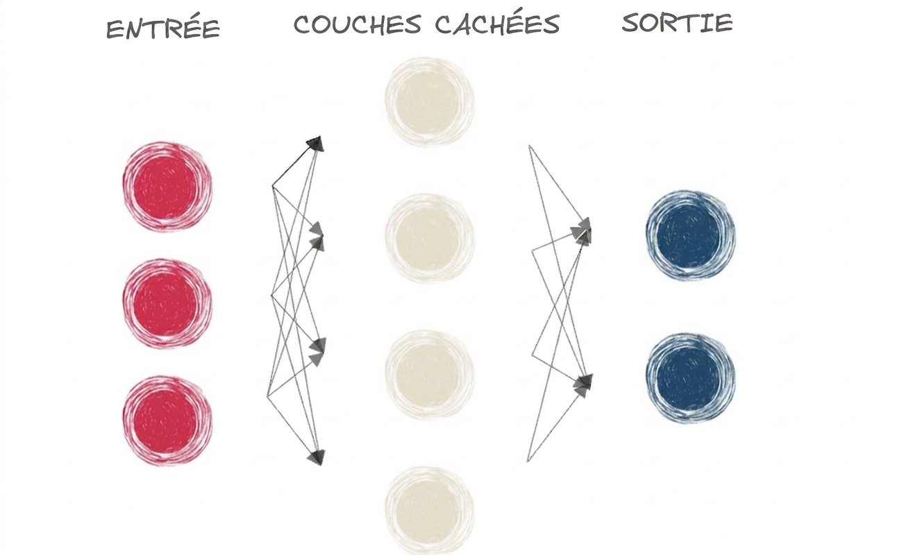 Diagramme d'un petit réseau de neurones