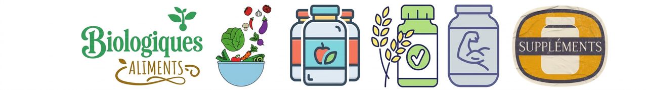 Photo de suppléments et d'aliments biologiques