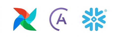 Logos d'Airflow, Astronomer et Snowflake.