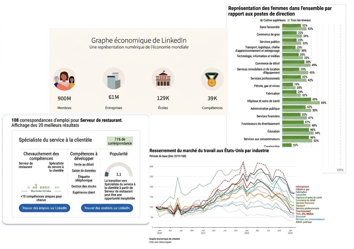 Montage des différentes composantes du projet LinkedIn Economic Graph.