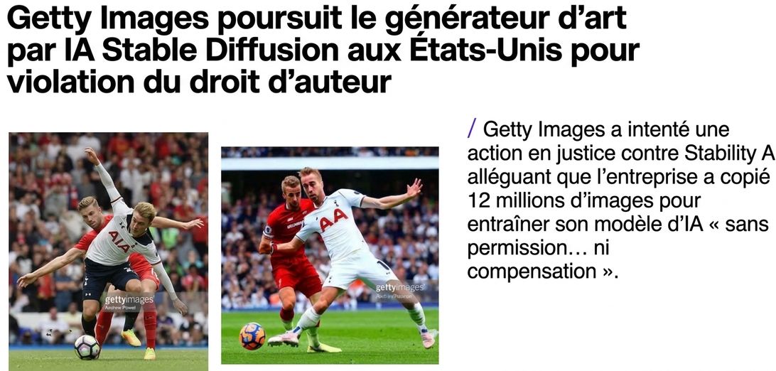 Illustration tirée de la poursuite de Getty Images : photo originale et image similaire (avec filigrane Getty Images) générée par Stable Diffusion. Image : Getty Images