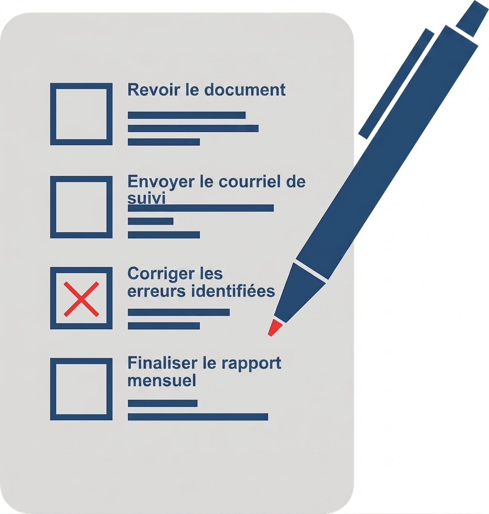 Illustration d'un formulaire de consentement avec un stylo cochant une case en encre rouge.