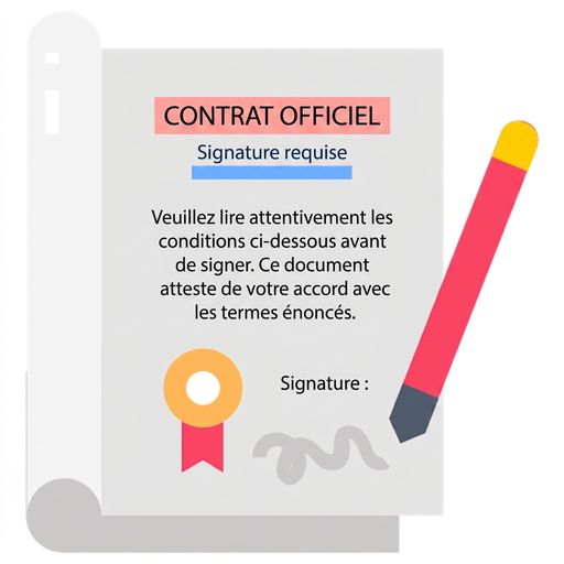 Illustration d'un document juridique et d'un stylo pour vérifier la conformité.