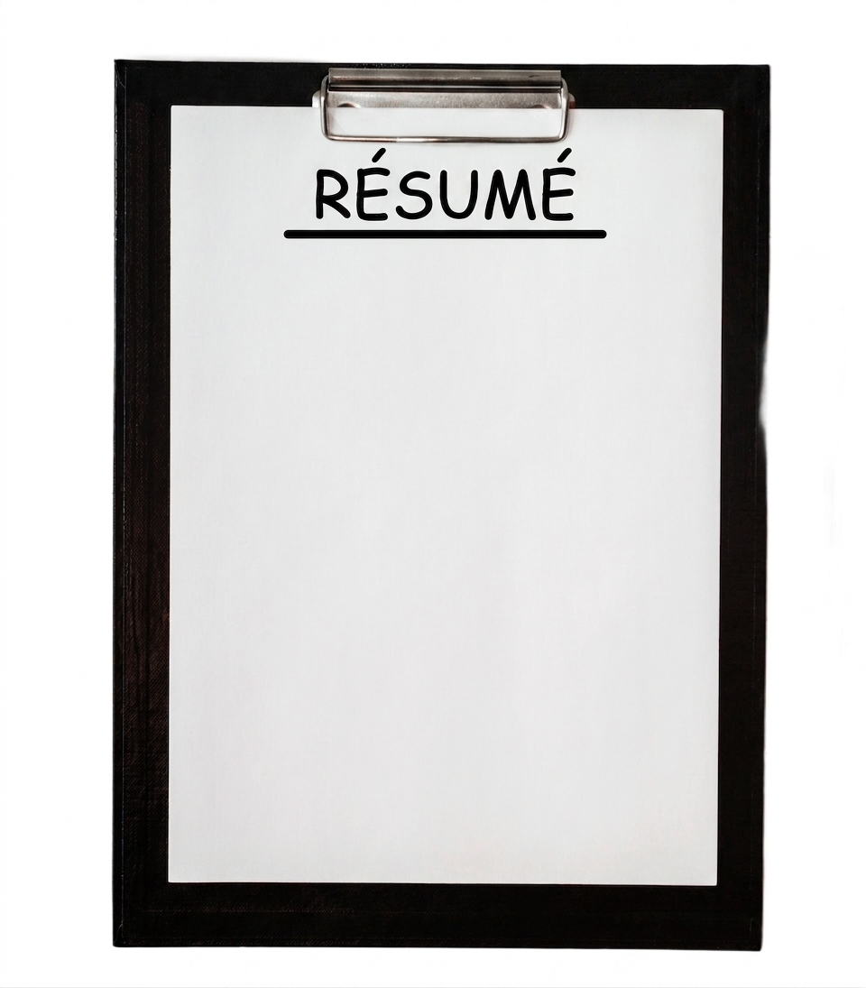 Un porte-documents affichant un résumé.