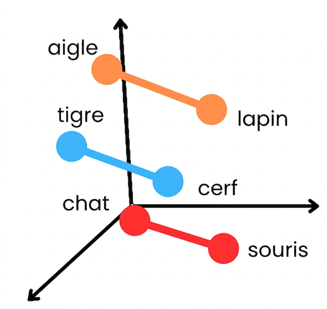 Plongements de mots : relation prédateur-proie